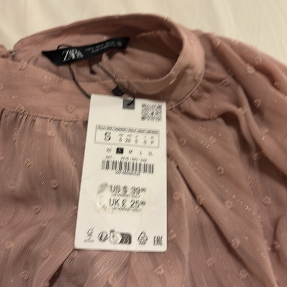 Zara tied dotted mesh blouse 2216/862 - Picture 3 of 3